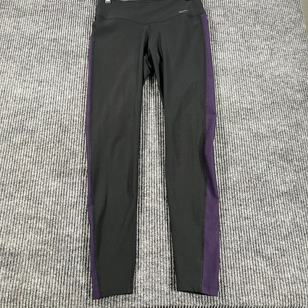 Nike Leggings Womens Size Small Black Purple Activewear Gym Run Lift Dri Fit